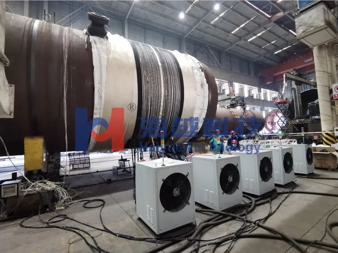 內(nèi)徑4000mm，壁厚288mm，熱處理溫度705±14℃（多臺大功率電源同頻同步運行）